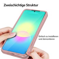 360° Hülle für Samsung A27, 360 Grad Handyhülle mit Integriertem Displayschutz Rosa
