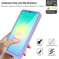 360° Hülle für Samsung A27, 360 Grad Handyhülle mit Integriertem Displayschutz Lila