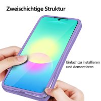 360° Hülle für Samsung A27, 360 Grad Handyhülle mit Integriertem Displayschutz Lila