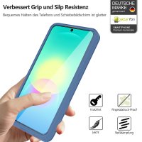 360° Hülle für Samsung A27, 360 Grad Handyhülle mit Integriertem Displayschutz Blau