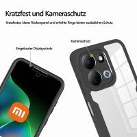 360° Grad Hülle für Xiaomi Redmi 17 4G / 5G Handyhülle Integriertem Displayschutz Schwarz
