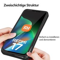360° Grad Hülle für Xiaomi Redmi 17 4G / 5G Handyhülle Integriertem Displayschutz Schwarz