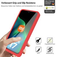 360° Grad Hülle für Xiaomi Redmi 17 4G / 5G Handyhülle Integriertem Displayschutz Rot