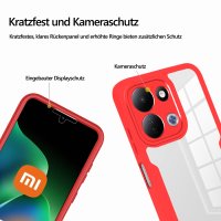 360° Grad Hülle für Xiaomi Redmi 17 4G / 5G Handyhülle Integriertem Displayschutz Rot