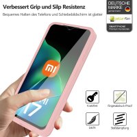 360° Grad Hülle für Xiaomi Redmi 17 4G / 5G Handyhülle Integriertem Displayschutz Rosa