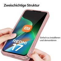 360° Grad Hülle für Xiaomi Redmi 17 4G / 5G Handyhülle Integriertem Displayschutz Rosa