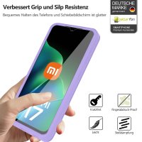 360° Grad Hülle für Xiaomi Redmi 17 4G / 5G Handyhülle Integriertem Displayschutz Lila