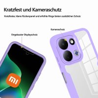 360° Grad Hülle für Xiaomi Redmi 17 4G / 5G Handyhülle Integriertem Displayschutz Lila
