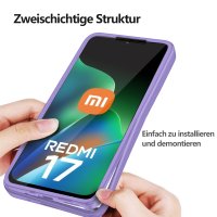 360° Grad Hülle für Xiaomi Redmi 17 4G / 5G Handyhülle Integriertem Displayschutz Lila