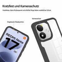 360° Grad Hülle für Xiaomi Redmi Note 17 4G / 5G Handyhülle Integriertem Displayschutz Schwarz