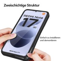 360° Grad Hülle für Xiaomi Redmi Note 17 4G / 5G Handyhülle Integriertem Displayschutz Schwarz