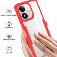 360° Grad Hülle für Xiaomi Redmi Note 17 4G / 5G Handyhülle Integriertem Displayschutz Rot