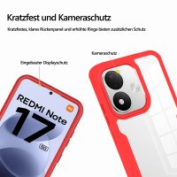 360° Grad Hülle für Xiaomi Redmi Note 17 4G / 5G Handyhülle Integriertem Displayschutz Rot