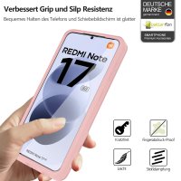 360° Grad Hülle für Xiaomi Redmi Note 17 4G / 5G Handyhülle Integriertem Displayschutz Rosa
