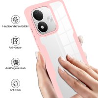 360° Grad Hülle für Xiaomi Redmi Note 17 4G / 5G Handyhülle Integriertem Displayschutz Rosa