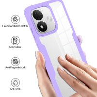 360° Grad Hülle für Xiaomi Redmi Note 17 4G / 5G Handyhülle Integriertem Displayschutz Lila
