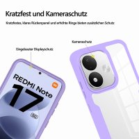 360° Grad Hülle für Xiaomi Redmi Note 17 4G / 5G Handyhülle Integriertem Displayschutz Lila
