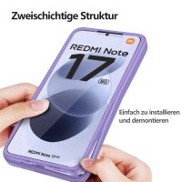 360° Grad Hülle für Xiaomi Redmi Note 17 4G / 5G Handyhülle Integriertem Displayschutz Lila