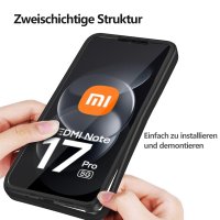 360° Grad Hülle für Xiaomi Redmi Note 17 Pro 5G Handyhülle Integriertem Displayschutz Schwarz