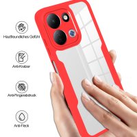 360° Grad Hülle für Xiaomi Redmi Note 17 Pro 5G Handyhülle Integriertem Displayschutz Rot