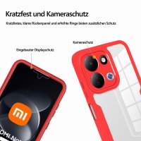360° Grad Hülle für Xiaomi Redmi Note 17 Pro 5G Handyhülle Integriertem Displayschutz Rot