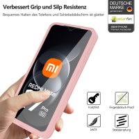 360° Grad Hülle für Xiaomi Redmi Note 17 Pro 5G Handyhülle Integriertem Displayschutz Rosa