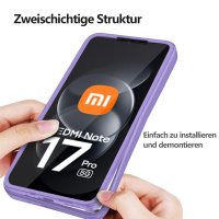 360° Grad Hülle für Xiaomi Redmi Note 17 Pro 5G Handyhülle Integriertem Displayschutz Lila