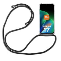 Handykette für Xiaomi Redmi 17 4G / 5G Hülle mit Band Case Handyhülle mit Kette in Schwarz