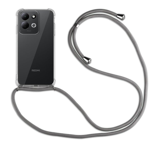 Handykette für Xiaomi Redmi 17 4G / 5G Hülle mit Band Case Handyhülle mit Kette in Grau