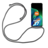 Handykette für Xiaomi Redmi 17 4G / 5G Hülle mit Band Case Handyhülle mit Kette in Grau