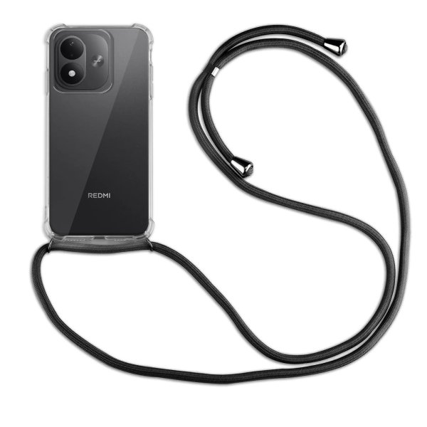 Handykette für Xiaomi Redmi Note 17 (4G / 5G) Hülle mit Band Case Handyhülle mit Kette in Schwarz