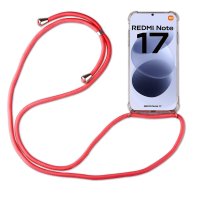 Handykette für Xiaomi Redmi Note 17 (4G / 5G) Hülle mit Band Case Handyhülle mit Kette in Rot
