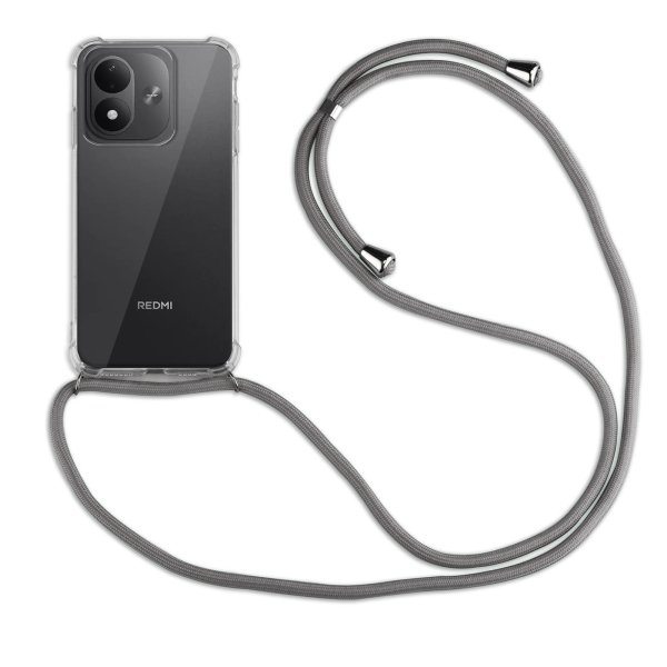Handykette für Xiaomi Redmi Note 17 (4G / 5G) Hülle mit Band Case Handyhülle mit Kette in Grau
