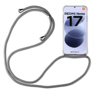 Handykette für Xiaomi Redmi Note 17 (4G / 5G) Hülle mit Band Case Handyhülle mit Kette in Grau
