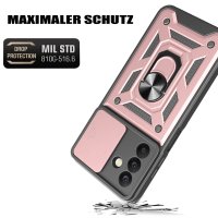 Outdoor Panzer Hülle für Samsung Galaxy A18 A17 A26 mit Kameraschutz Ringhalter Rosegold