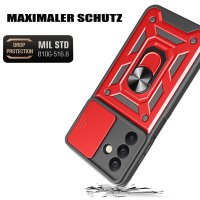 Outdoor Panzer Hülle für Samsung Galaxy A18 A17 A26 mit Kameraschutz Ringhalter Rot