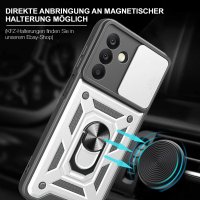 Outdoor Panzer Hülle für Samsung Galaxy A18 A17 A26 mit Kameraschutz Ringhalter Silber