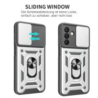 Outdoor Panzer Hülle für Samsung Galaxy A18 A17 A26 mit Kameraschutz Ringhalter Silber
