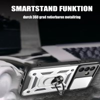 Outdoor Panzer Hülle für Samsung Galaxy A18 A17 A26 mit Kameraschutz Ringhalter Silber