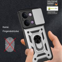 Outdoor Hülle für Xiaomi Redmi 17C Handyhülle Kameraschutz Ringhalter Silber