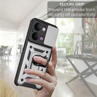 Outdoor Hülle für Xiaomi Redmi 17C Handyhülle Kameraschutz Ringhalter Silber