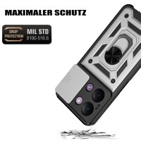 Outdoor Hülle für Xiaomi Redmi 17C Handyhülle Kameraschutz Ringhalter Silber