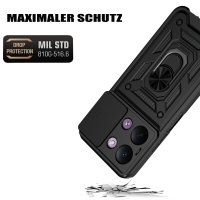 Outdoor Hülle für Xiaomi Redmi 17C Handyhülle Kameraschutz Ringhalter Schwarz