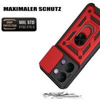 Outdoor Hülle für Xiaomi Redmi 17C Handyhülle Kameraschutz Ringhalter Rot