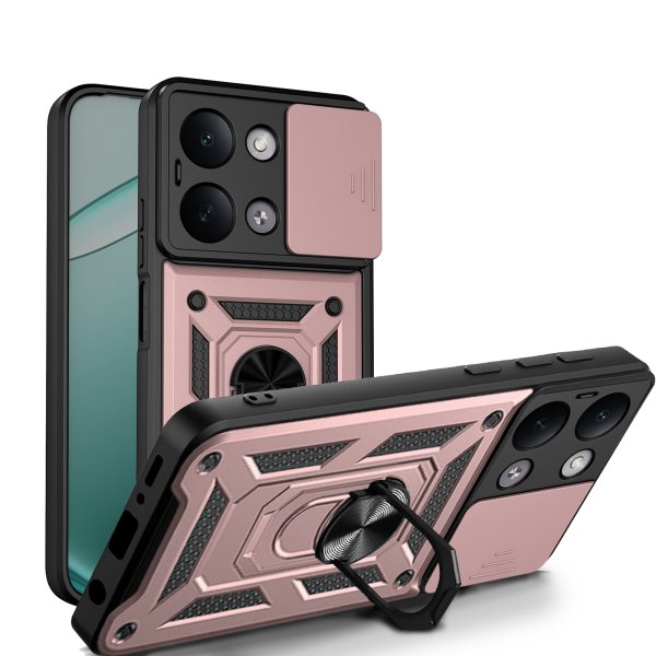 Outdoor Hülle für Xiaomi Redmi 17C Handyhülle Kameraschutz Ringhalter Rosegold