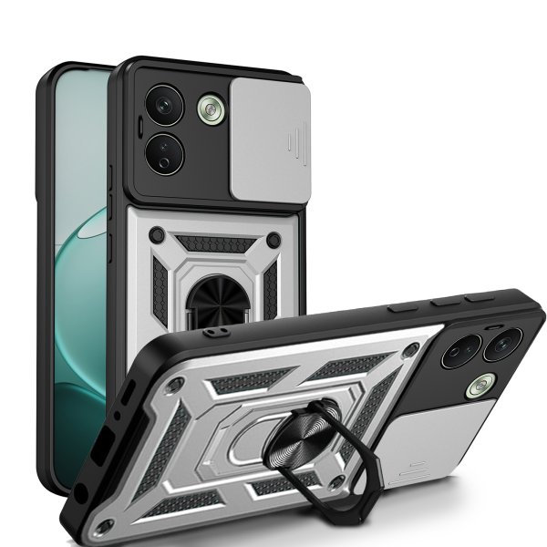 Outdoor Hülle für Xiaomi Redmi Note 17 Pro Max 5G Handyhülle Kameraschutz Ringhalter Silber