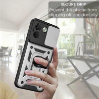 Outdoor Hülle für Xiaomi Redmi Note 17 Pro Max 5G Handyhülle Kameraschutz Ringhalter Silber