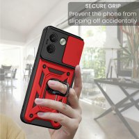 Outdoor Hülle für Xiaomi Redmi Note 17 Pro Max 5G Handyhülle Kameraschutz Ringhalter Rot