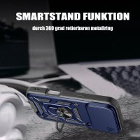 Panzer Hülle für iPhone 17 Pro / 18 Pro Handyhülle mit Kameraschutz Ringhalter Blau
