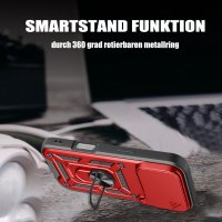 Panzer Hülle für iPhone 17 Pro / 18 Pro Handyhülle mit Kameraschutz Ringhalter Rot